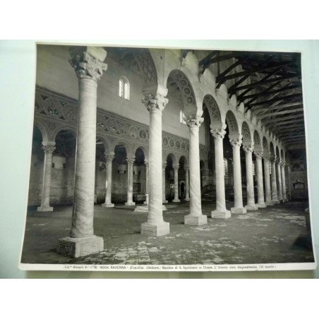 Fotografia Alinari "RAVENNA Emilia - Chiesa di S. Apollinare in Classe. L'interno visto diagonalmete ( VI Secolo )"